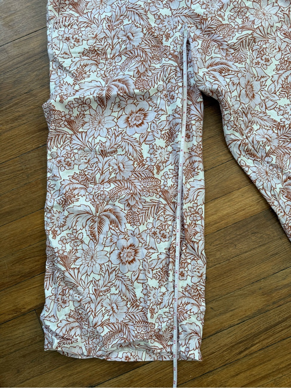 Rachel Zoe 100% Linen Floral Wide-Leg Crop Pants - Picture 4 of 5